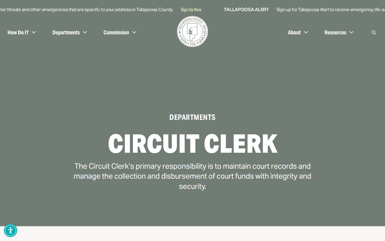 Tallapoosa County Circuit Clerk services and court records