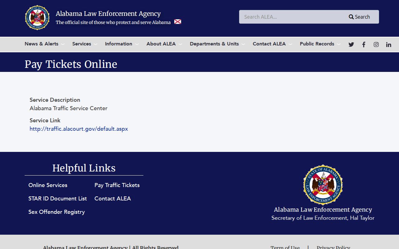 Tallapoosa County court charges Alabama traffic ticket payment