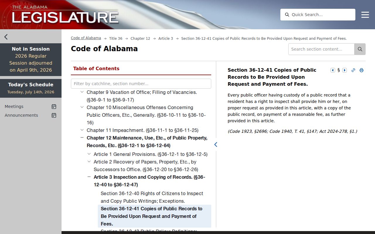 Tallapoosa County court record copies and Alabama fee law