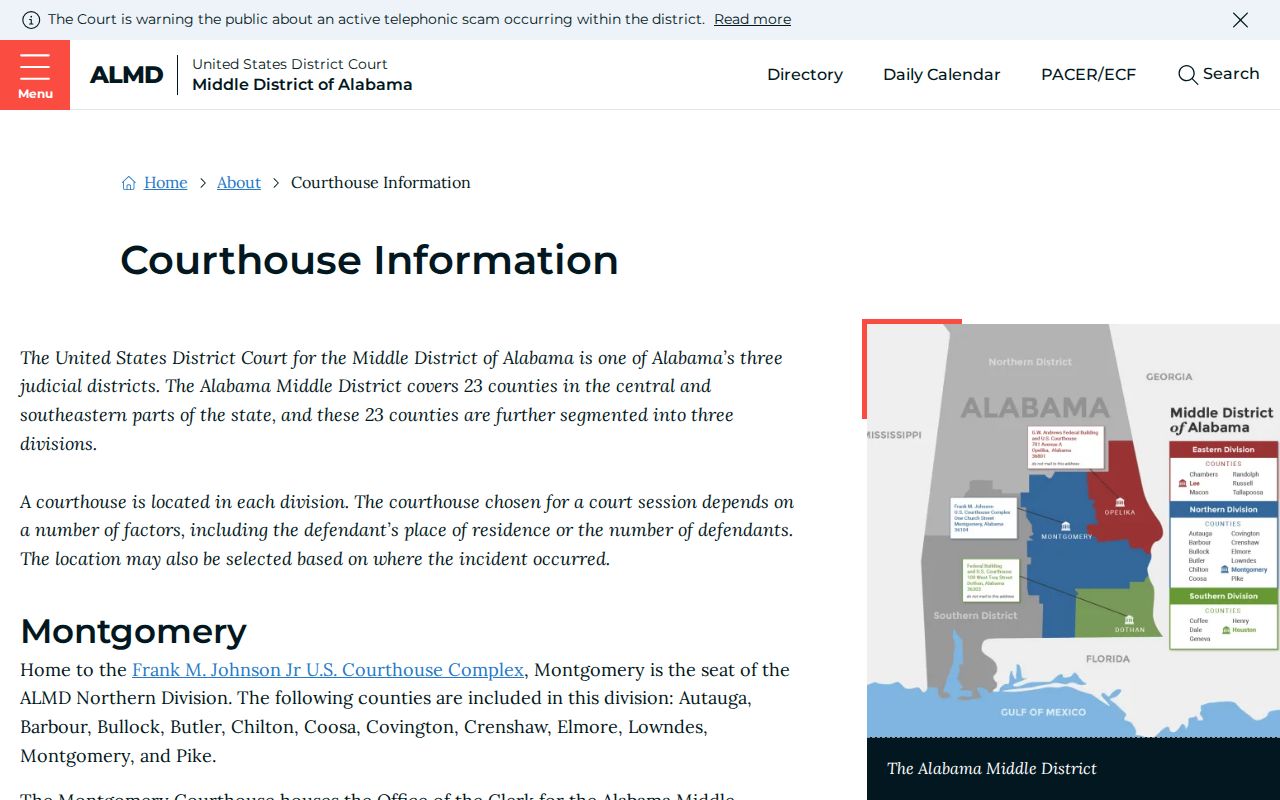 Tallapoosa County federal courthouse record access information