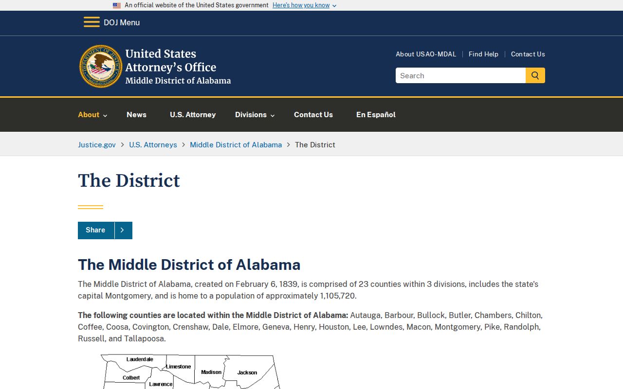 Tallapoosa County federal district prosecution court records