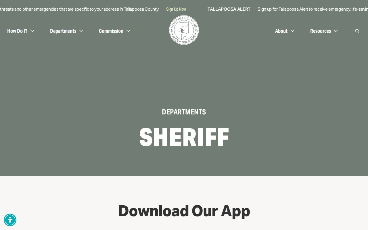 Tallapoosa County inmate records on the official sheriff and jail page
