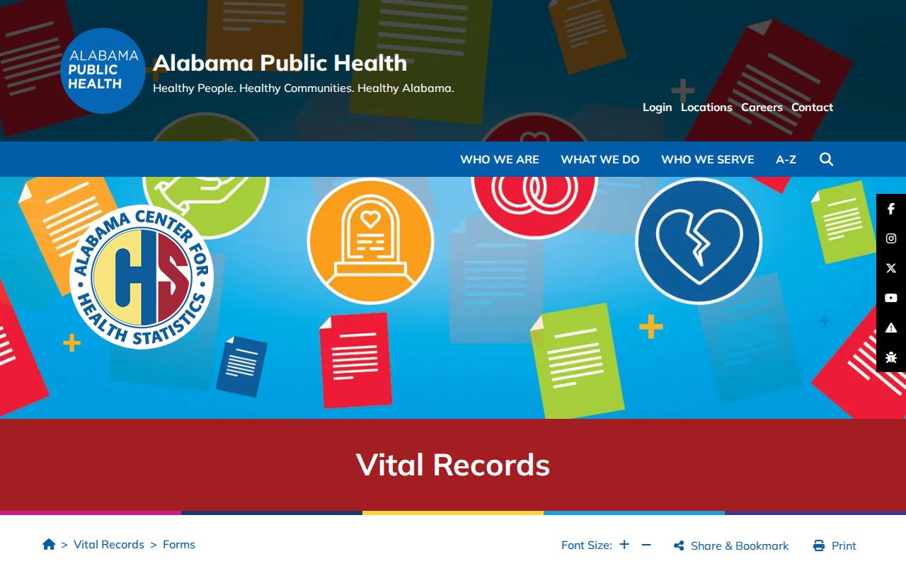 Tallapoosa County marriage and divorce records forms from ADPH