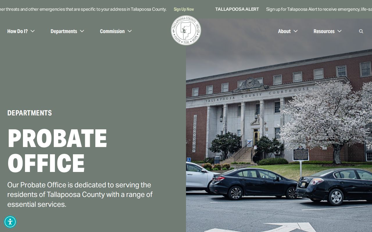 Tallapoosa County probate records and Probate Office services