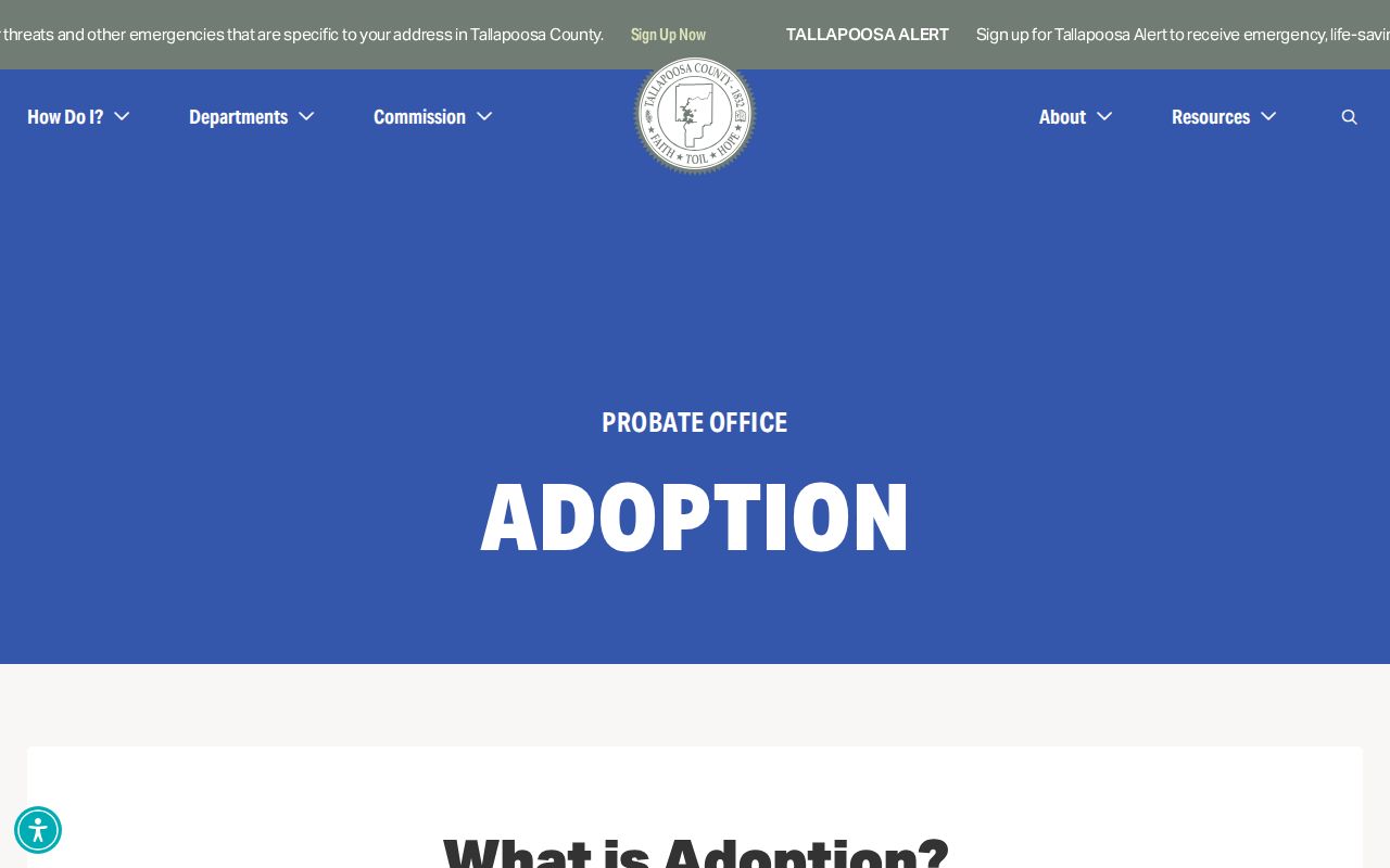 Tallapoosa County probate records restrictions for sealed adoption files